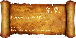 Horowitz Vulfia névjegykártya